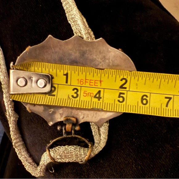 STUNNINGl ARABIC NECKLACE 925 STERLING RUBY EMERALD PEARL MARCASITE PENDANT - Picture 6 of 7